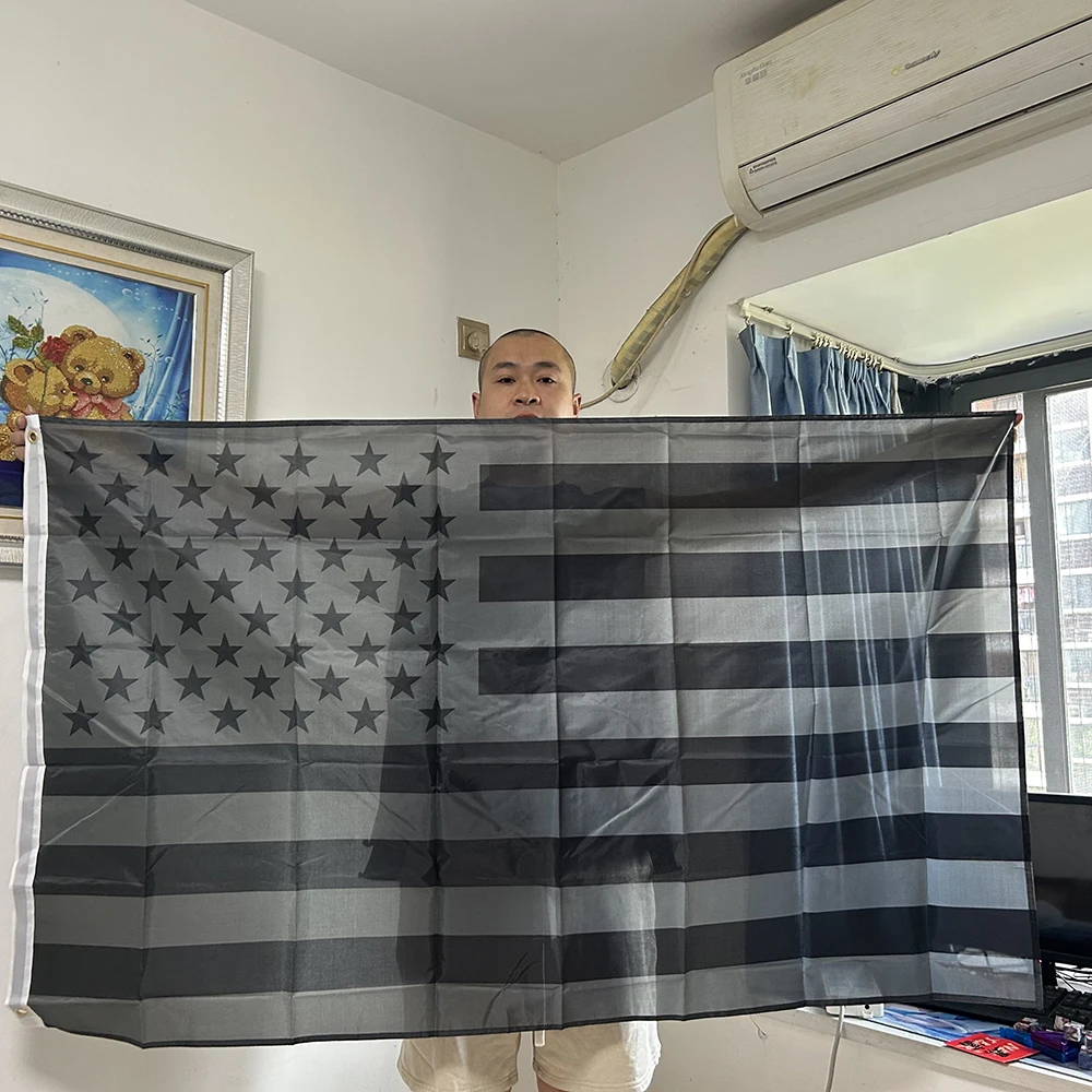 علم السماء العلم الأمريكي الأسود 90x150 سنتيمتر بوليستر عالي الجودة معلق جميع العلم الأمريكي الأسود للزينة #1