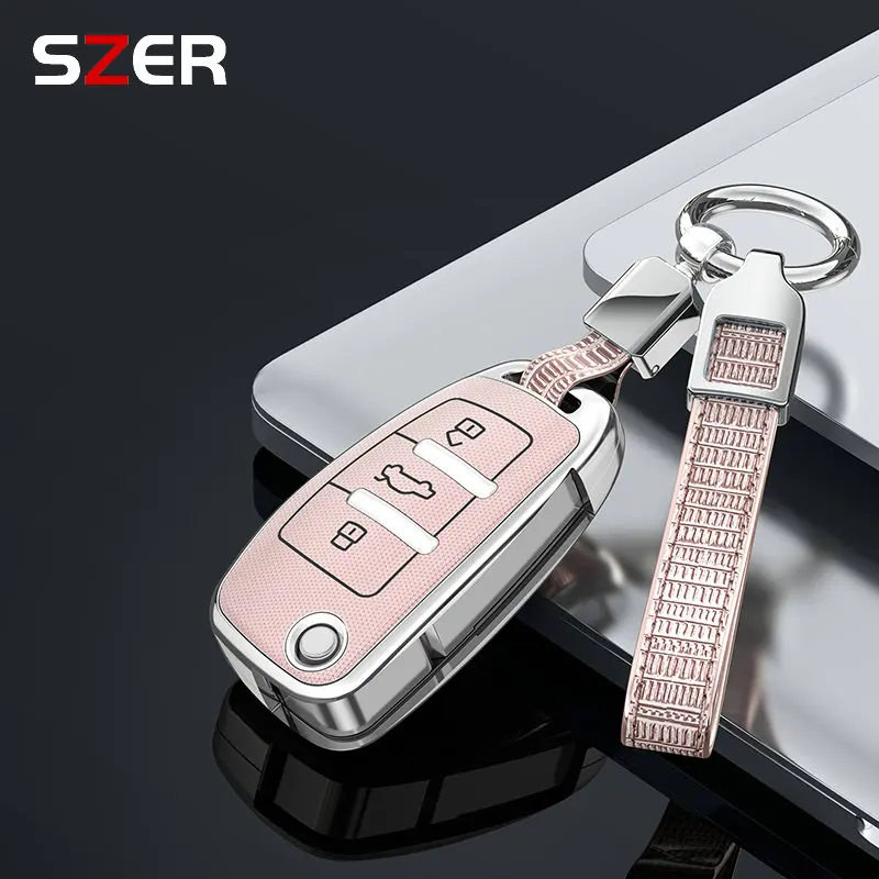 

NEW Car Folding Key Cover Case for Audi A3 8L 8P A4 B6 B7 B8 A6 C5 C6 4F RS3 Q3 Q7 TT 8L 8V S3 Key Fob Shell Accessories