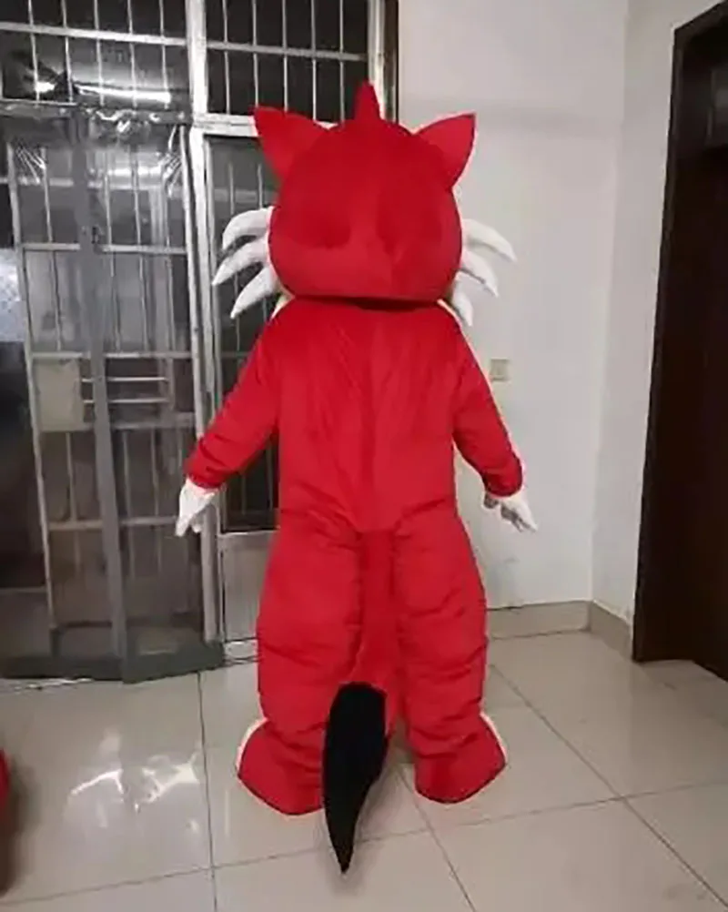 Costume de mascotte de renard rouge, costume de dessin animé de paupières, robe d'Halloween, carnaval, fête publicitaire, accessoires de performance d'anime, cosplay, nouveau