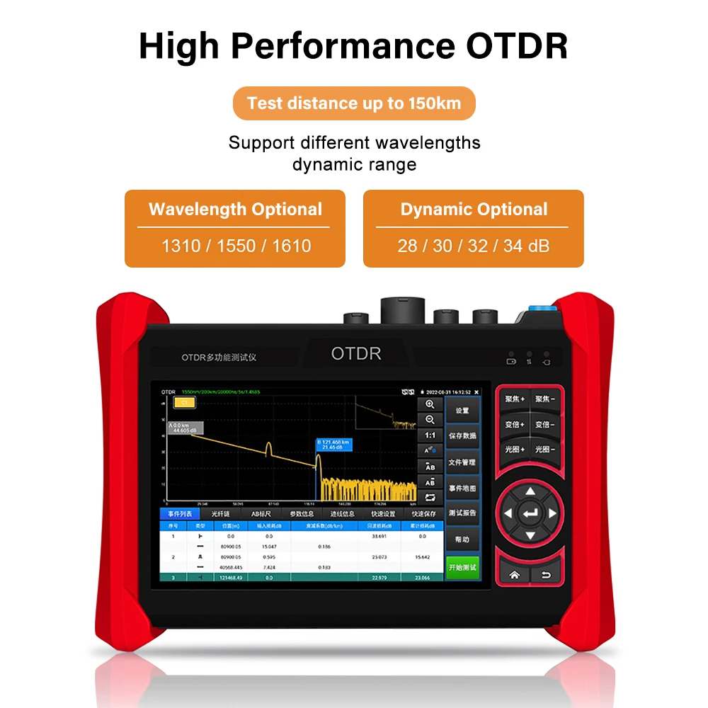 PEGATAH 4K OTDR IPC Tester 1310/1550nm 1610nm Active Fiber Multi in 1 Optical Time Domain Reflectometer with OPM OLS VFL map