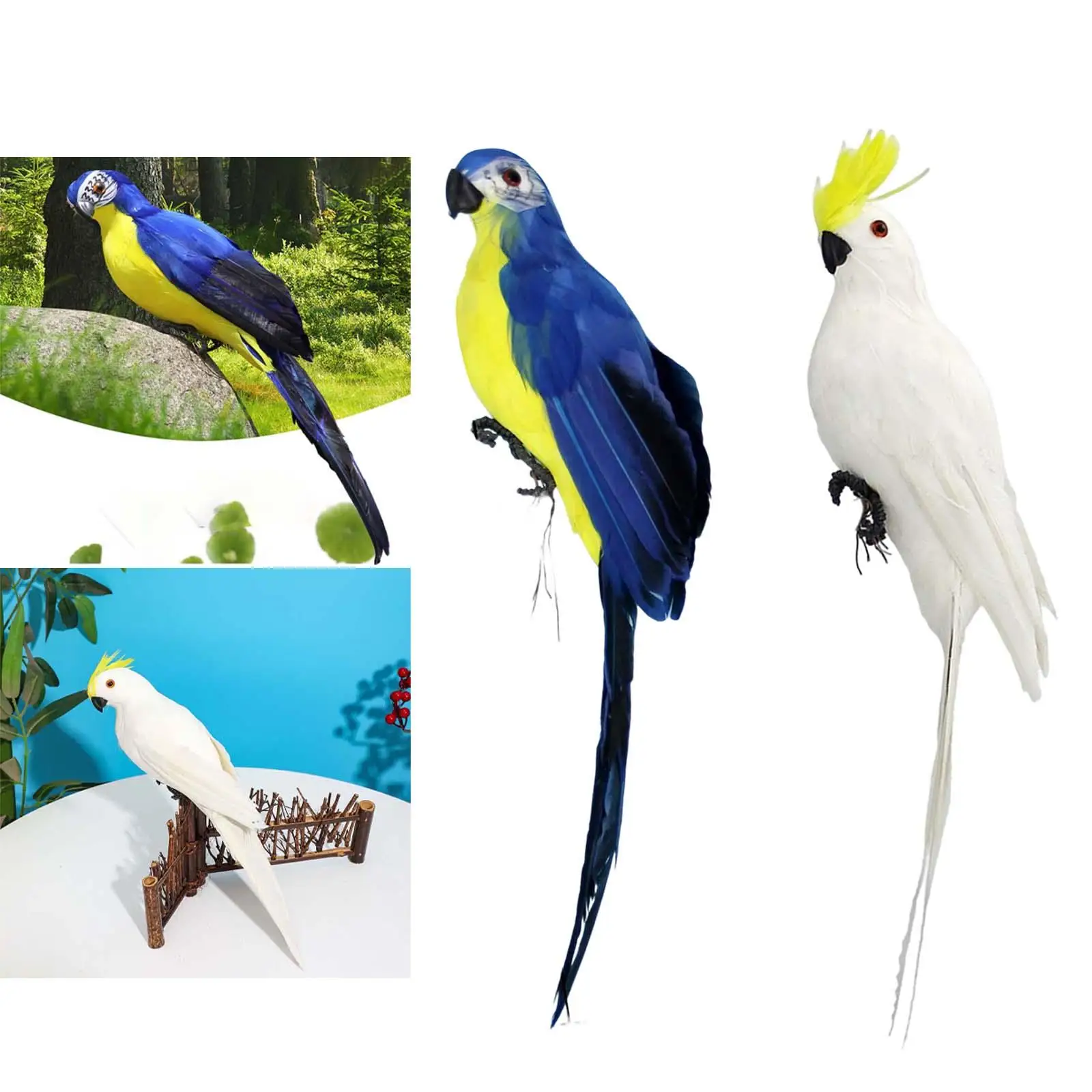 Lifelike Macaw Artificial Birds Model Sculpture Simulation Parrot Feathered