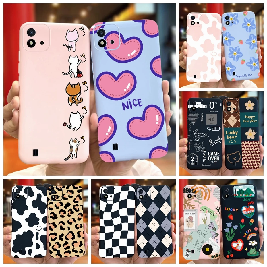 

Lovely Pattern Phone Case For Realme C11 2021 C 11 2020 RMX2185 Macaroon Silicone Soft Cases Cover For Realme C11 (2021) RMX3231