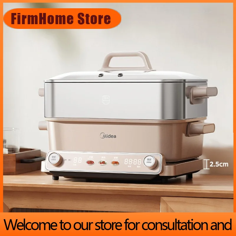 FirmHome StoreUltra-Thin Rapid-Boiling Electric Hot Pot - Household Split-Type Multi-Function Cooker, 2-in-1 Barbecue & Non-Stic