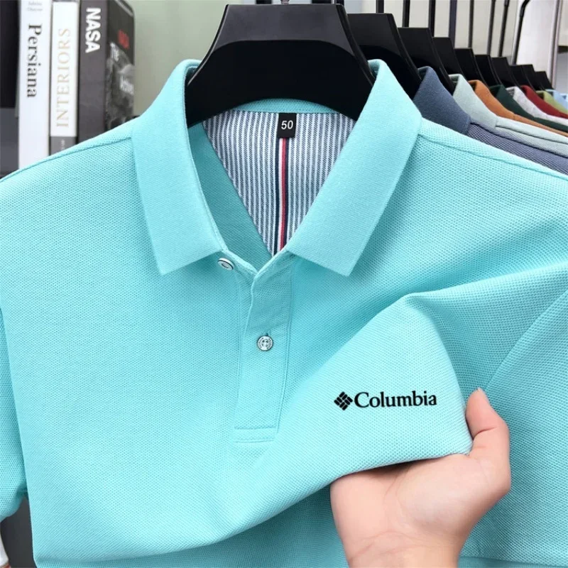 100% Pure Cotton 2026high-end Brand Men's Short Sleeve Polo Shirt Summer Fashion Luxury Logo
