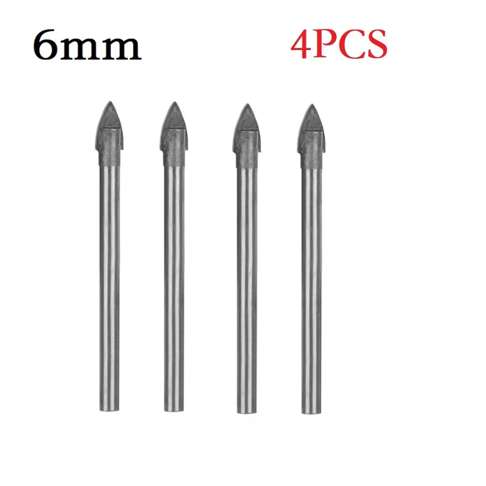 1/4pcs Tile Glass Drill Bit Set Tungsten Carbide Tipped For Ceramic Tile Cutter Power Tool Hole Saw 3-12mm Drill Length 64-83mm