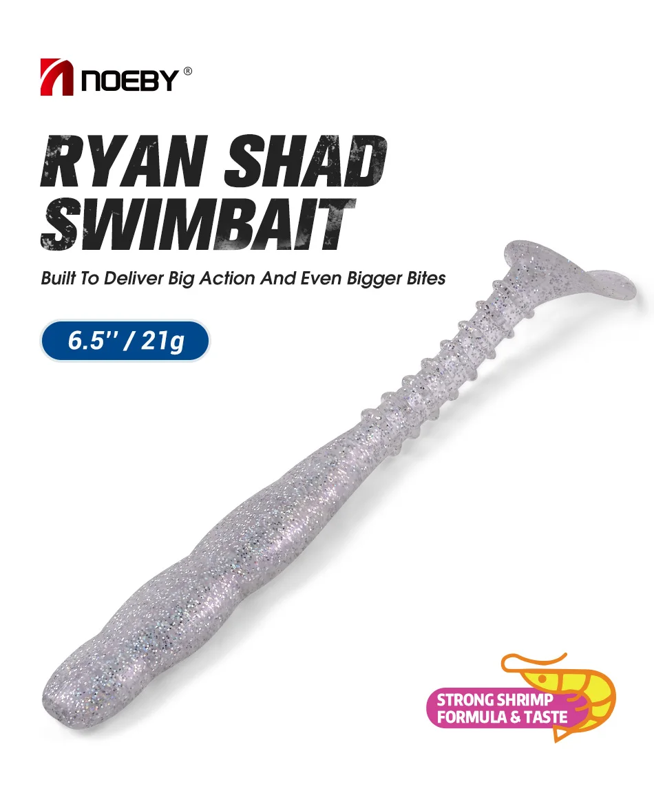 NOEBY Weichköder 150mm 21g Ryan Shad Swimbait 6,5 Zoll Künstlicher Weichköder Wobbler Jigkopf Minnow Bass Hecht Barsch Angelköder – Detail 1