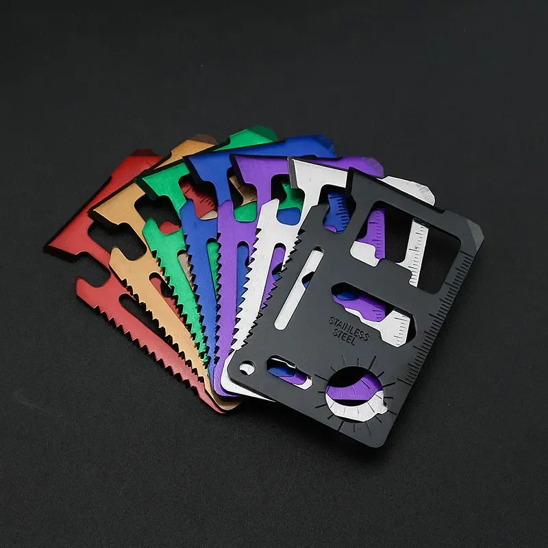 

Multifunctional Outdoor Emergency Survival Card Army Knife Card Camping Portable Tool Edc Wallet Card