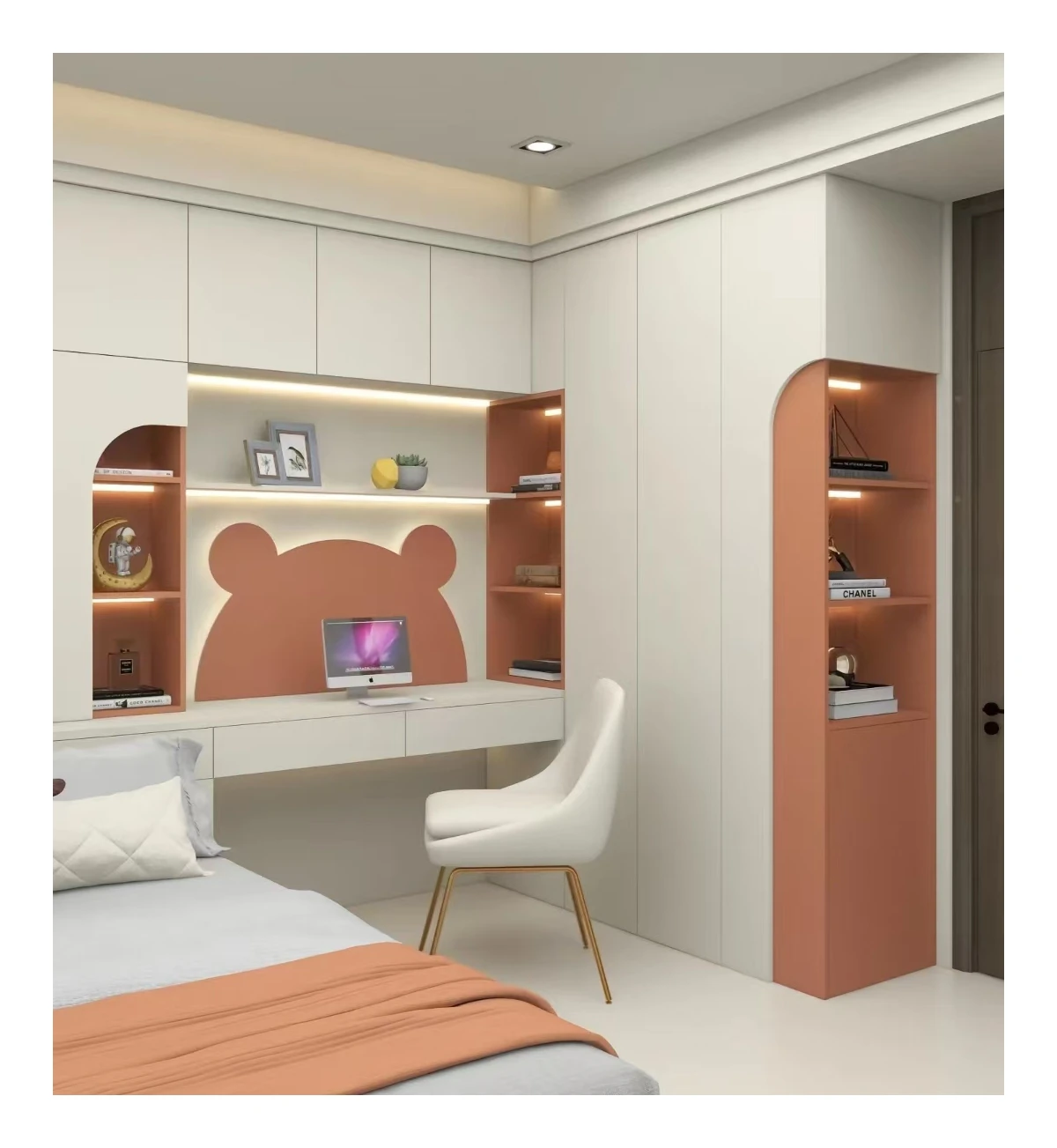 

Хит продаж: высококачественный детский комбинированный шкаф-стол для спальни с большим объемом хранения – акция!