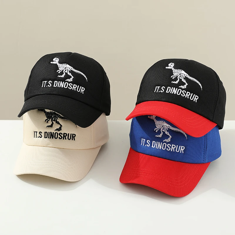 2025 Summer Children 's Sports Hats School Baby Boys Baseball Embroidered Dinosaurs Outdoor Kids Caps for 2-8Years Adjustable