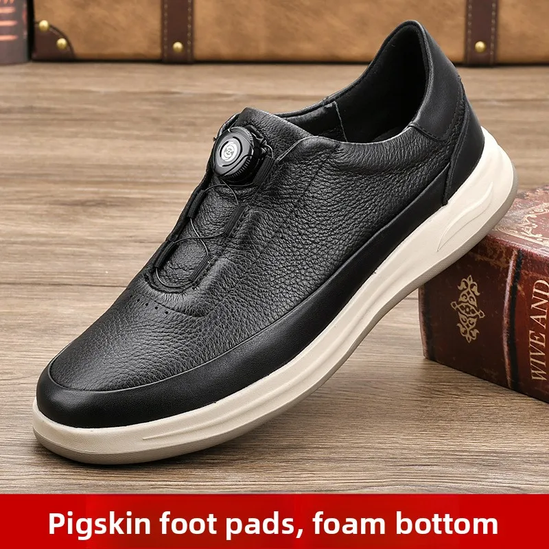 

High Quality Soft Soled Top Layer Cowhide Leather Shoes for Men Casual Sneakers Pigskin Lining for Comfortable Кроссовки Мужские