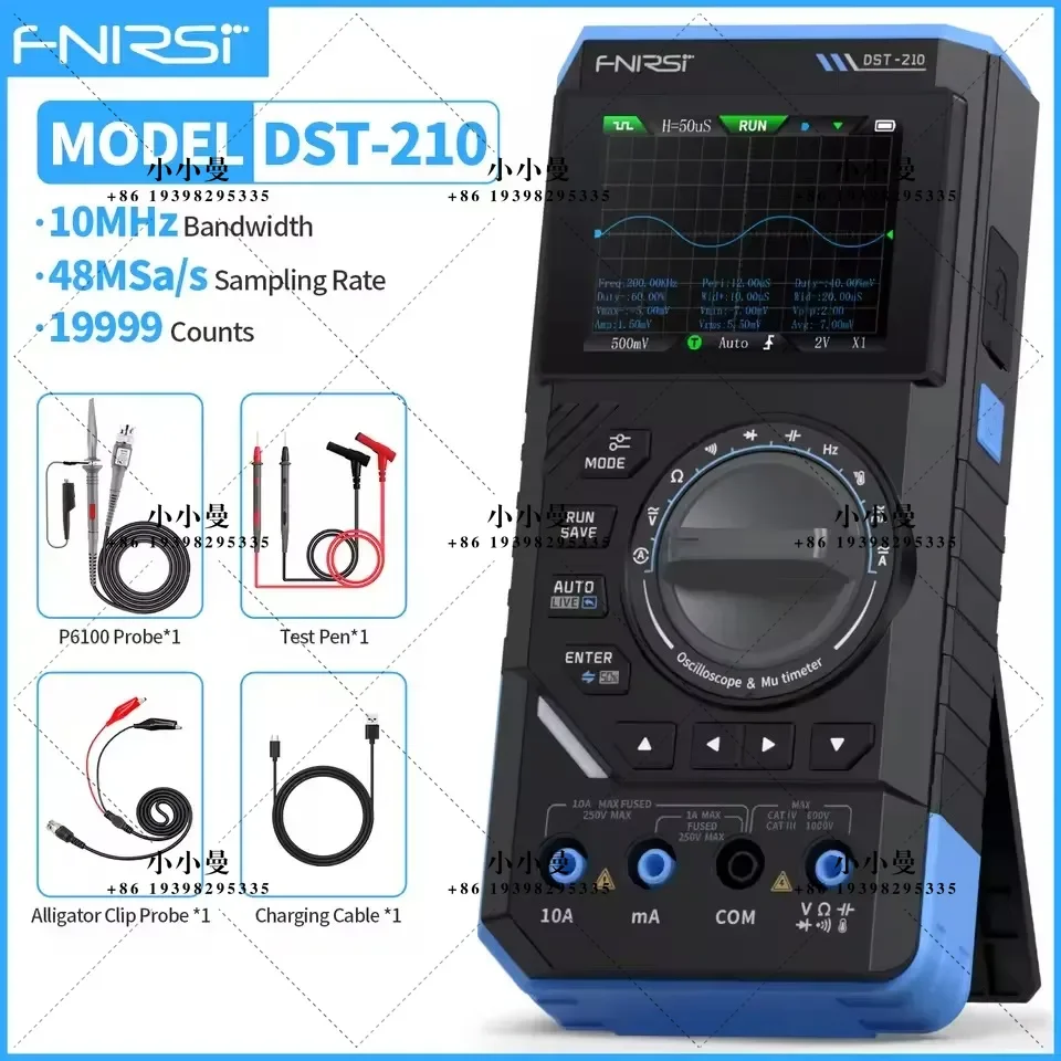 FNIRSI DST-210 and DST-201 3IN1 Digital Multimeter Oscilloscope Signal Source 19999 Counts 10MHz/1MHz Portable Electrician Tools