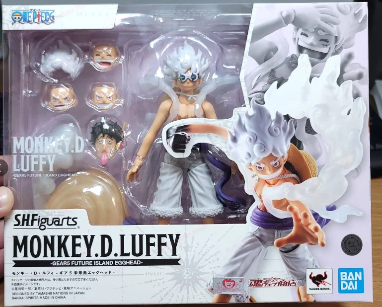 Original Bandai S.H.Figuarts Shf One Piece Monkey D Luffy Gear 5 Future Island Egghead Anime Action Collection Figures Model Toy