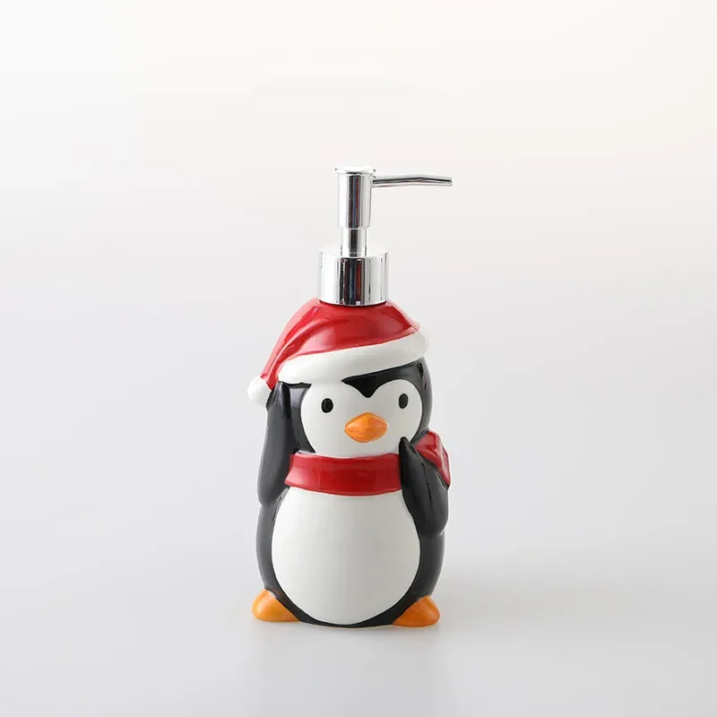 

Creative Ceramic Lotion Bottle Christmas Cartoon Hand Sanitizer Lotion Bottle Christmas Shampoo Shower Gel Push-on Bottle.