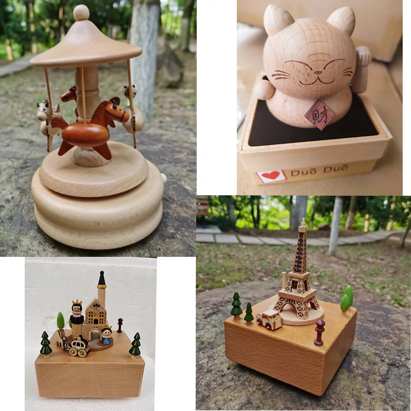 Creative Music Box Wooden Girls Carousel Children's Valentine's Day Girlfriend Birthday Tanabata Gift