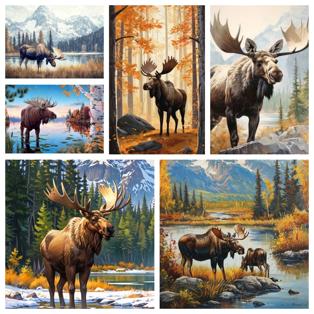 

5D DIY алмазная живопись животные Лось Лось набор для вышивки крестом полная дрель вышивка мозаика художественная картина декор из стразов