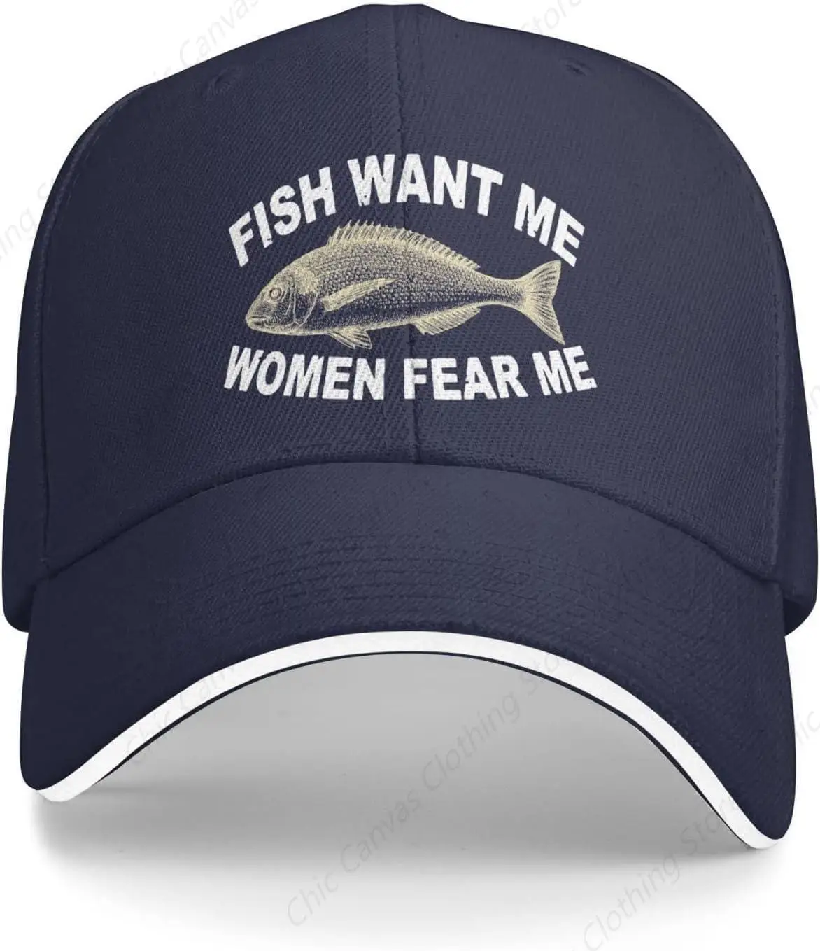 

Fishes Want Me Women Fear Me Dad Hat Pure Cotton Baseball Cap Fashion Adult Snapback Cap Men Women Four Seasons Adjustable Hat