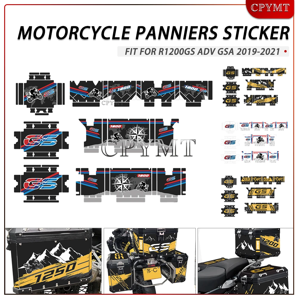 

Motorcycle Luggage Side Tail Top Aluminum Case Box Stickers Panniers Protector Decal fit For R1200GS R 1200 GS ADV GSA 2019-2021