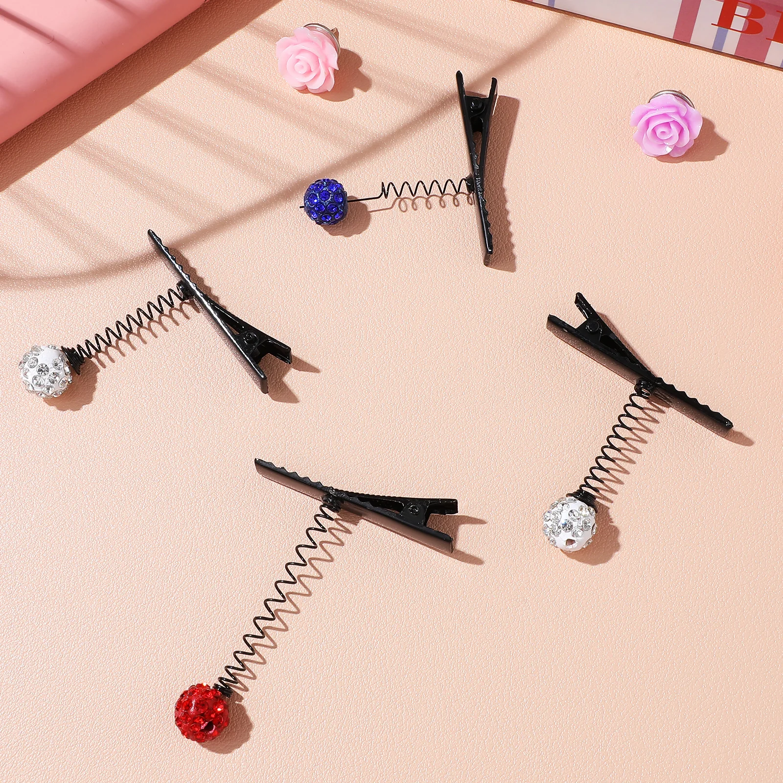

120 pcs Metal Spring Hairpin Accessories For Diy Sprout Crafting Headdress Party Supplies Flat Strong Grip Styling Kids Women 3