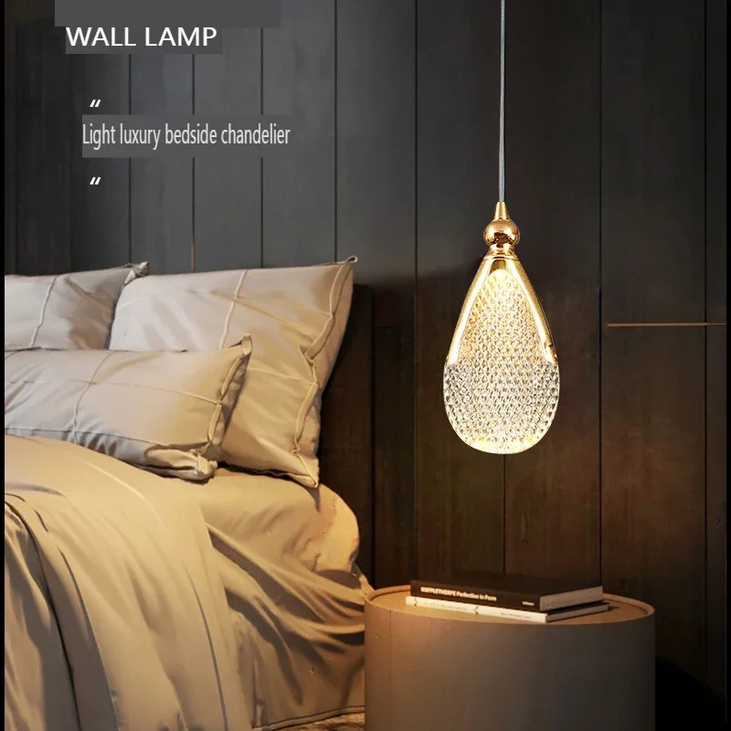 Modern Acrylic Pendant Lamp Adjustable Cord Mini Acrylic LED Hanging Light for Kitchen Island Dining Room Bedroom Parlor Bedside