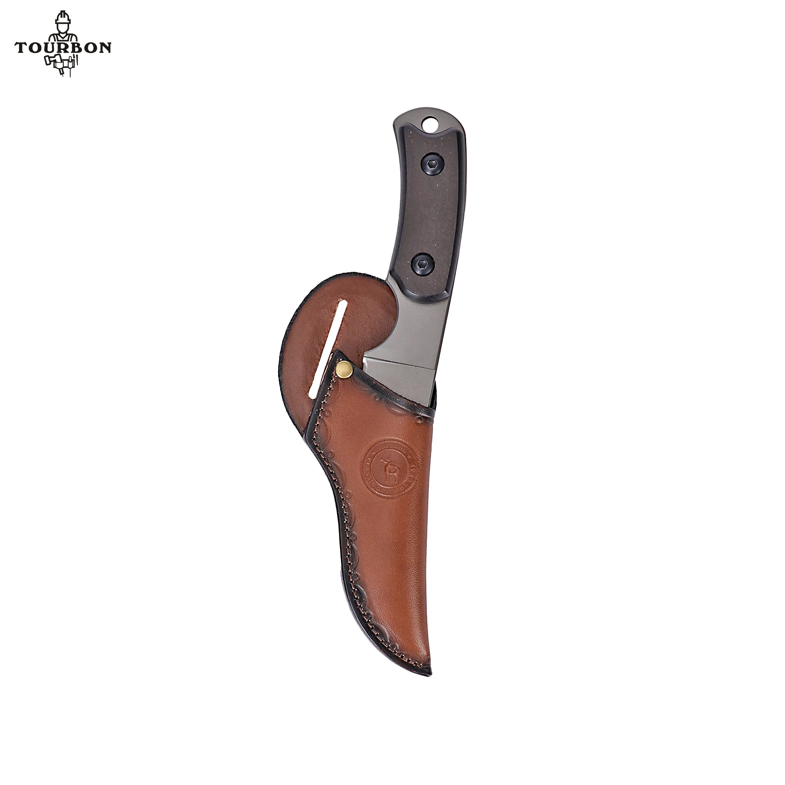 Tourbon Leather Knife Sheath Fixed Blade Case w/ Belt Loop Carrying Knives Pouch Scabbard Case Camping Outdoor (without knives)