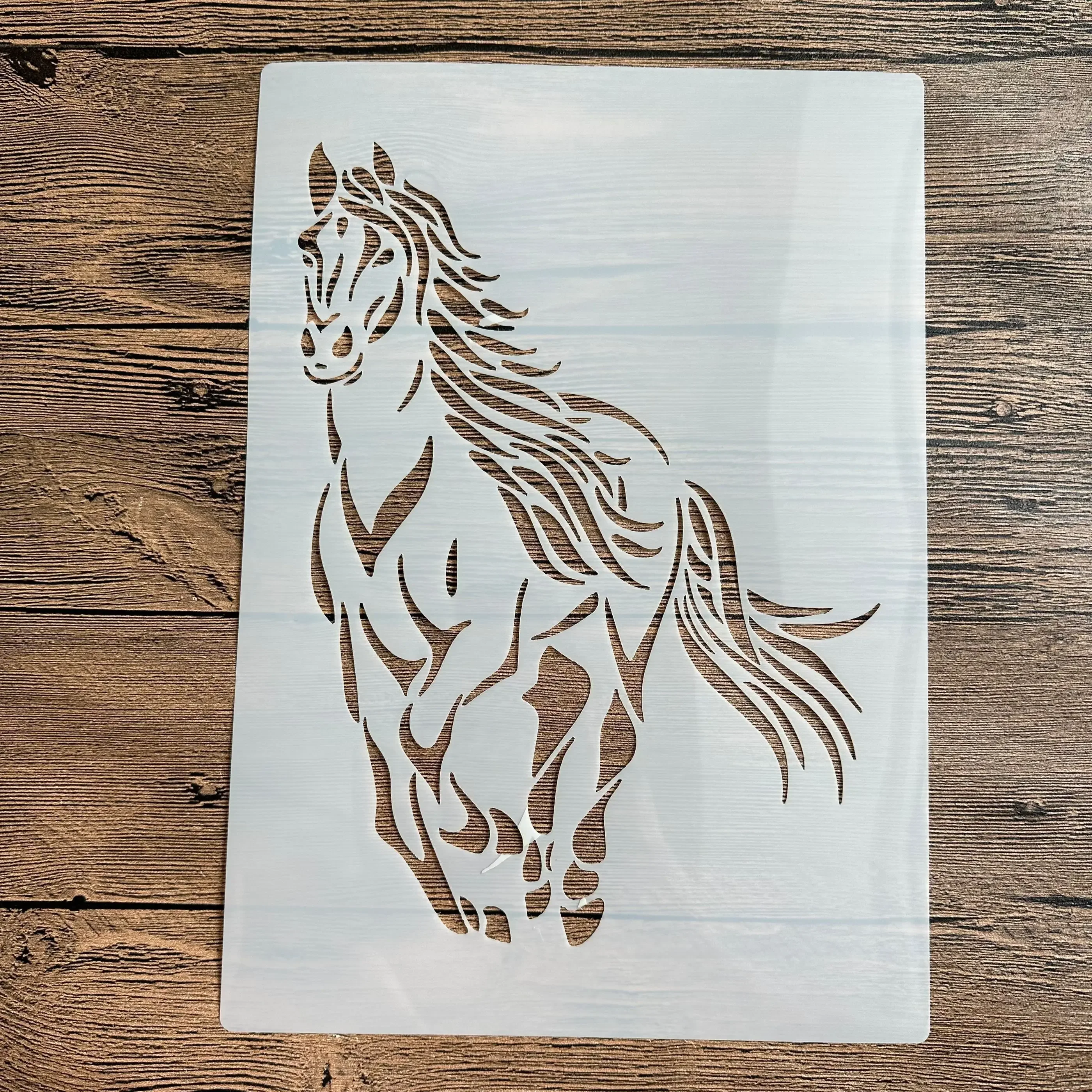 

A4 29 *21cm DIY mandala for painting stencils stamped photo album embossed paper card on wood, fabric A Running Horse