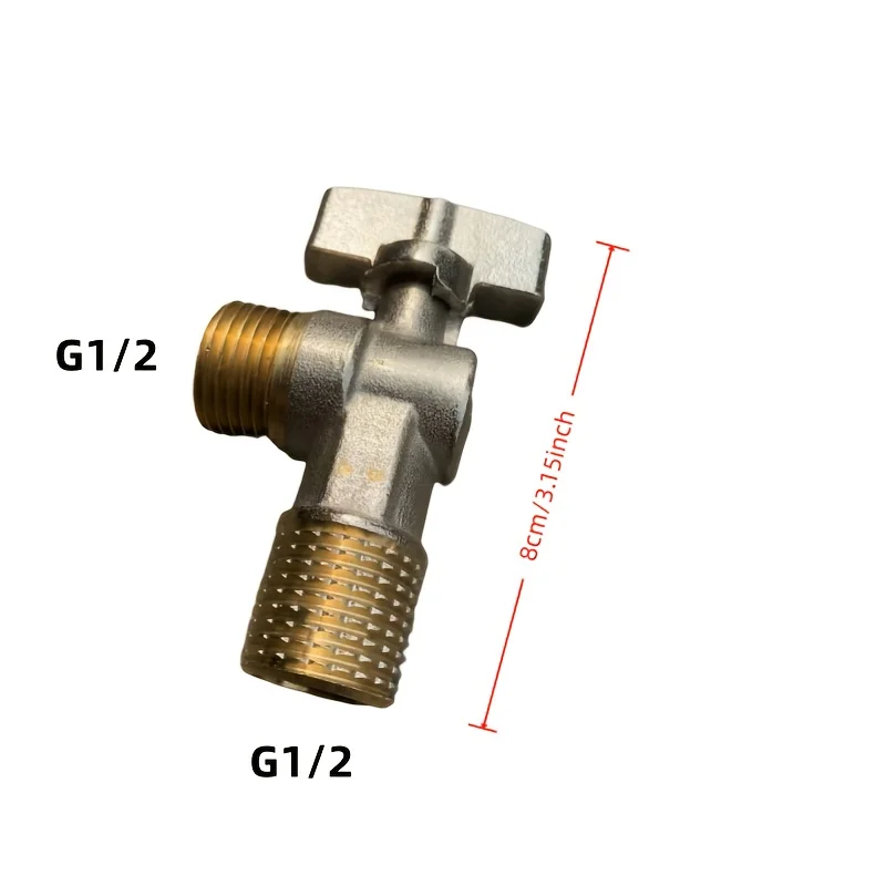 2Pack Solid Brass Triangular Valve High Flow Water Cutoff Practical Accessory for Household Water Heating System Use