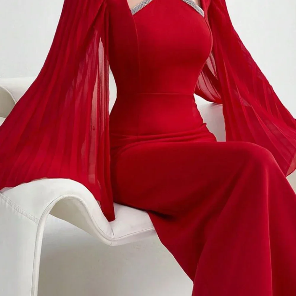 

Customized Classic Exquisite High Quality Jersey Criss-Cross Sequined Straight Square Neck Midi Dresses Evening Dresses Formal R