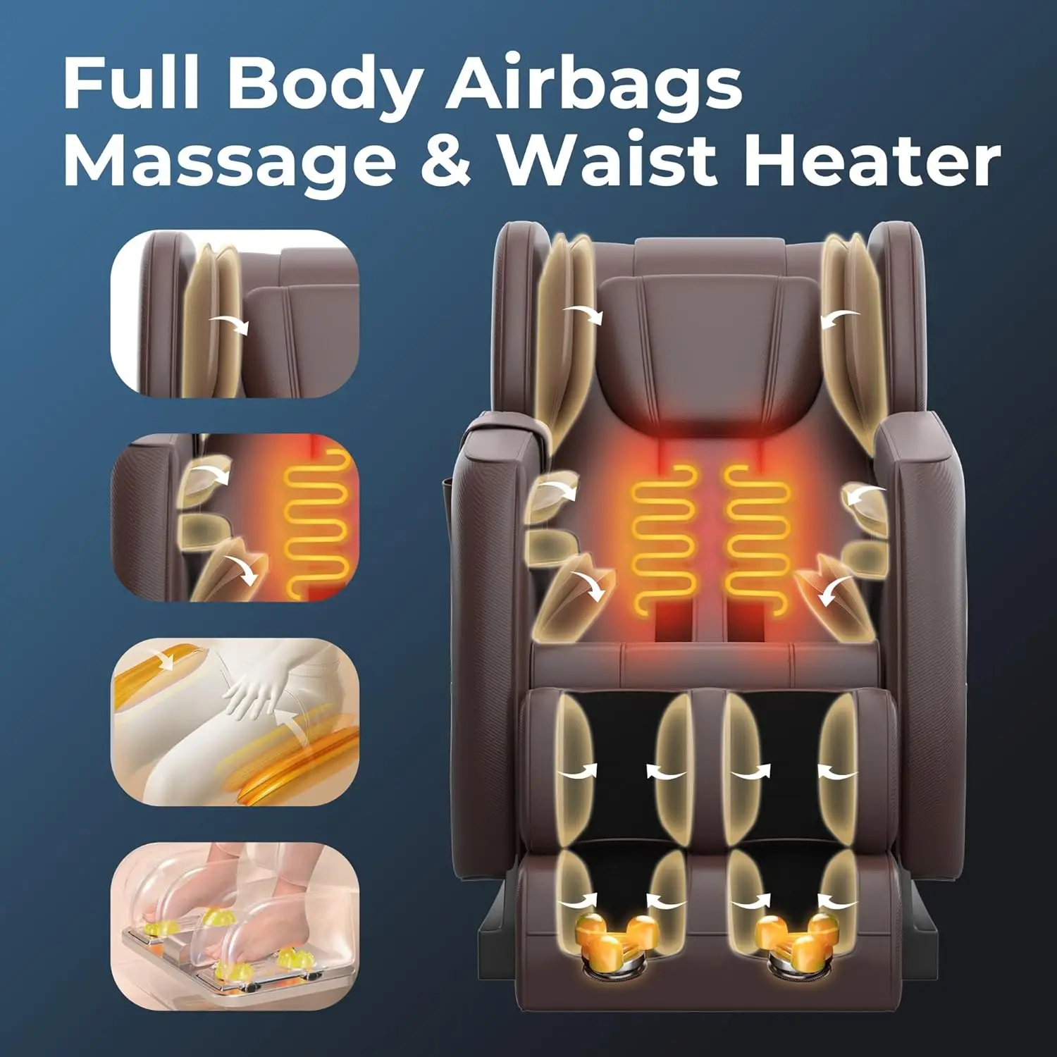 2024   , Full Body Zero Gravity Massage Chair with 8 Fixed Massage Rollers, 6 Auto Modes, Waist Heated, Bluetooth Spe