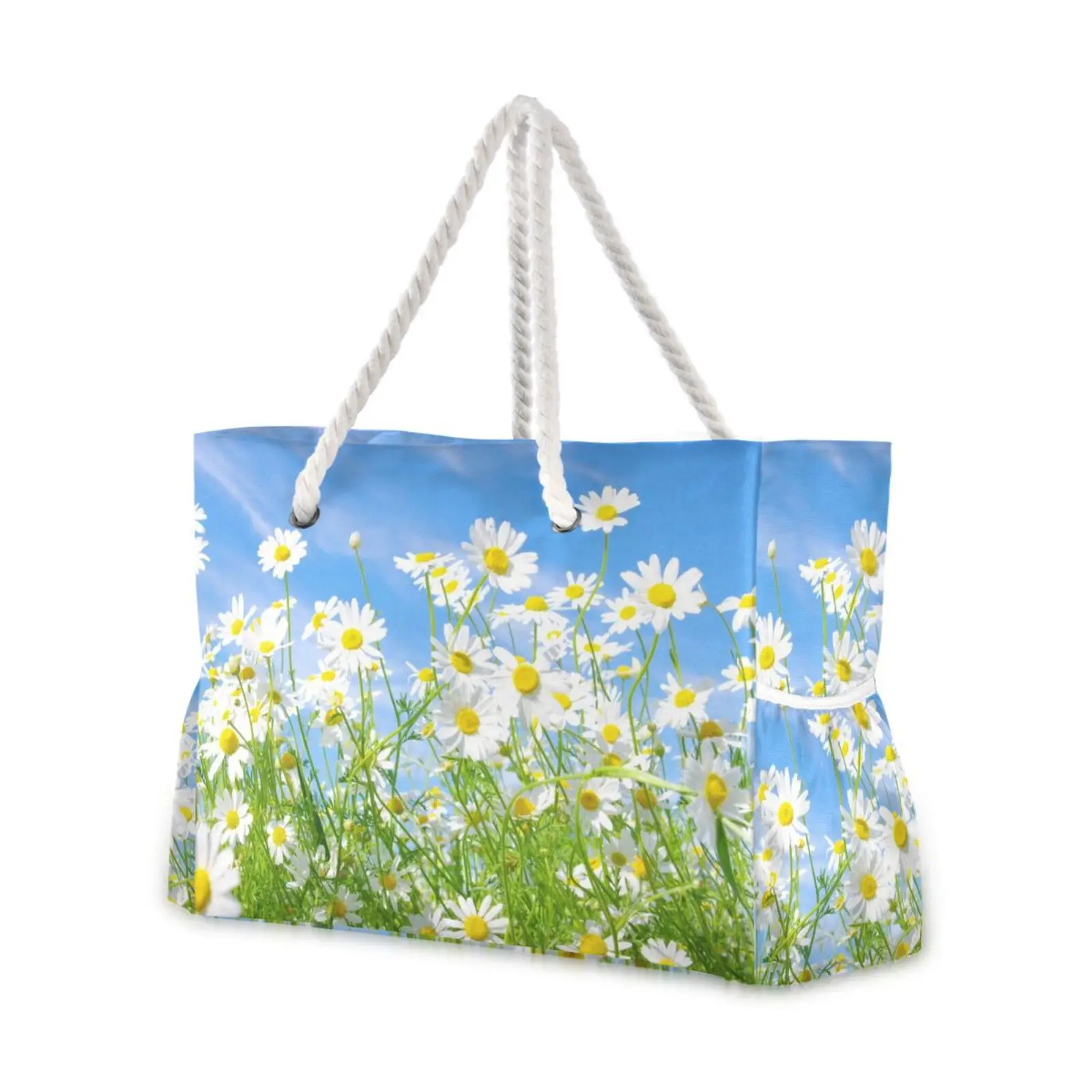 New Beach bag Large Capacity Ladies Shoulder Bag Rural flowers Print Tote Shopping Bag Fashion Practical Handbag