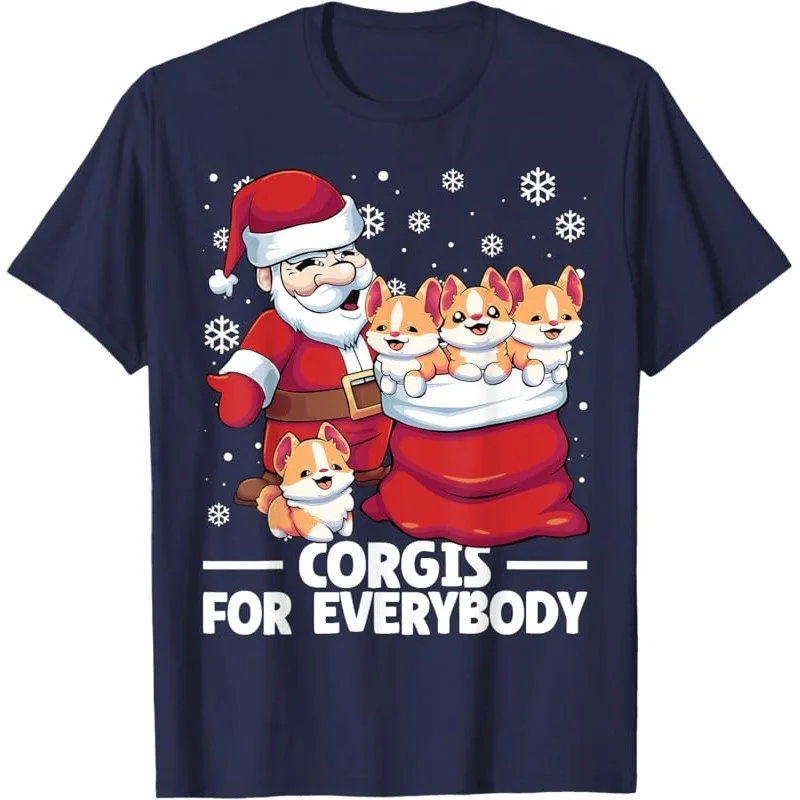 Corgis For Everybody Santa Christmas Corgi Dog Funny T-Shirt