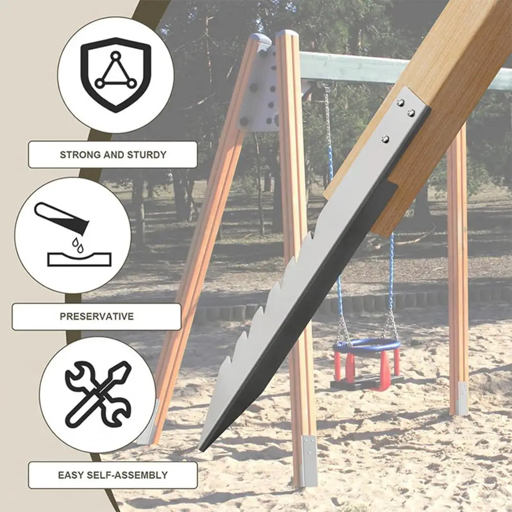 Fence Post Stakes Repair Kit Rust-Resistant Swing Set Mounting Screws Easy to Install Heavy Duty Steel Fence Post Ground Stakes
