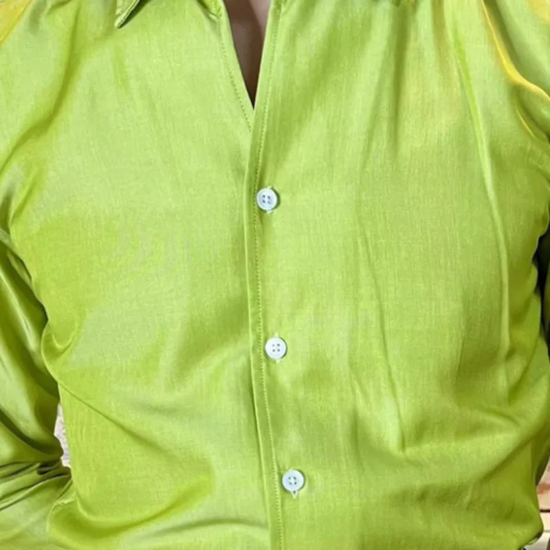 Camisa de manga larga para Hombre, prenda de vestir Formal, de lujo, de Color sólido, de alta calidad, a la moda, 2023