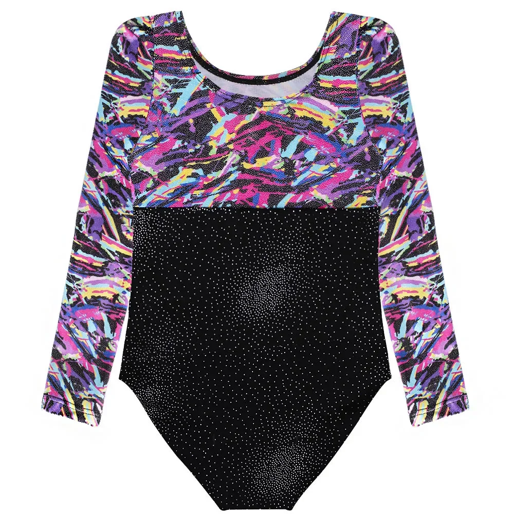 Rotterdam Kly Gold Foiled AqLeotard pour filles, Unitards de danse athlétiques professionnels