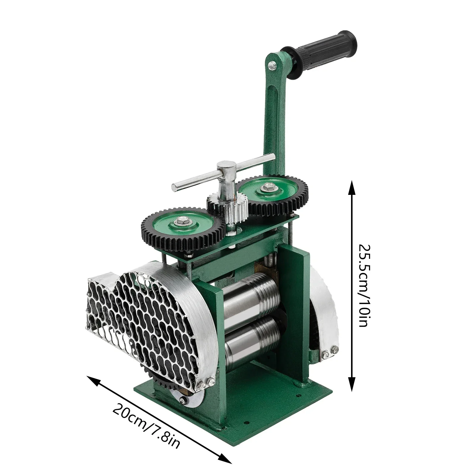 Máquina laminadora de joyería Manual, herramienta de rodillo de Metal con manivela, prensa media redonda plana cuadrada para oro, plata y cobre
