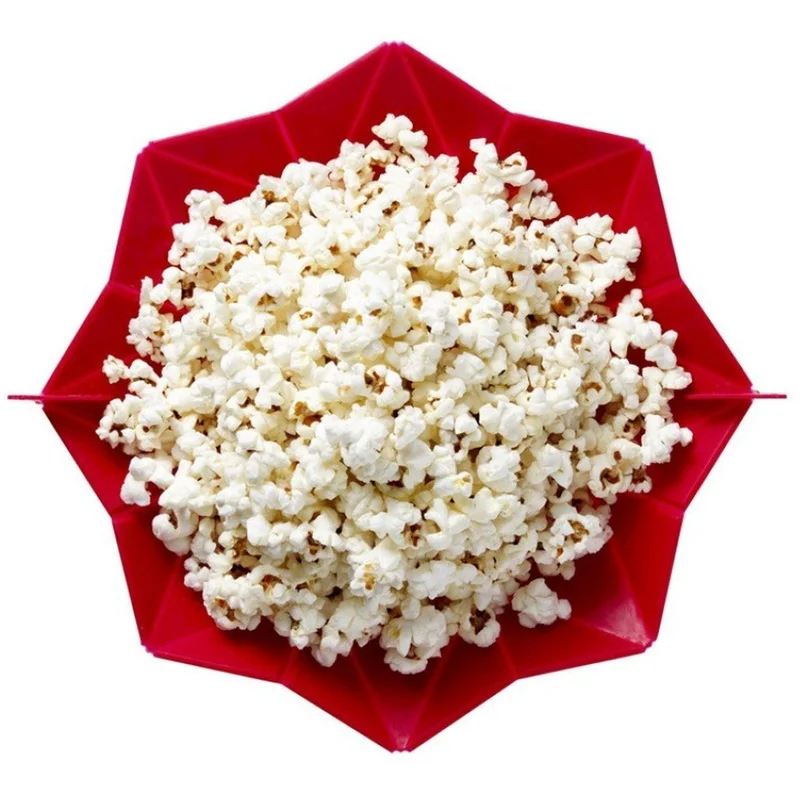 ◉Silicone Bowl, Microwave Cooking Kitchen Popcorn Bowl, Easy to Clean,DIY Popcorn Making Bowl,Kitchen Popcorn Utensil