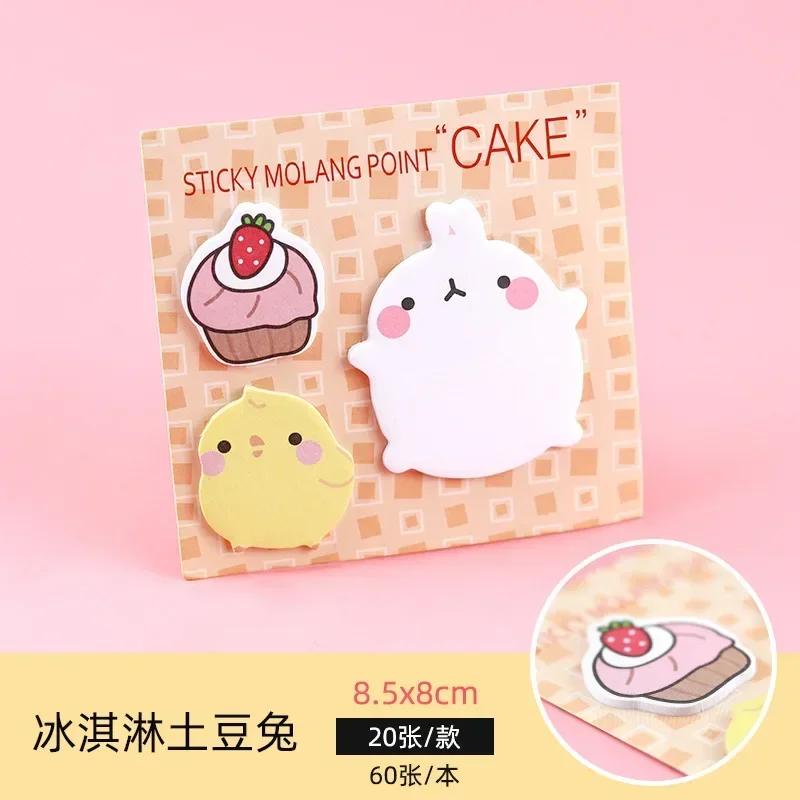 3pcs Cartoon rabbit combination Creative Sticky Notes Memo Pad Paper Sticker Gift Cute Wall Fridge stickers N times