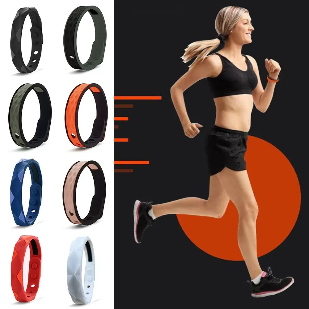 Pulsera de silicona antiestática de iones negativos, brazalete deportivo ajustable con infrarrojos lejanos, color rojo, novedad