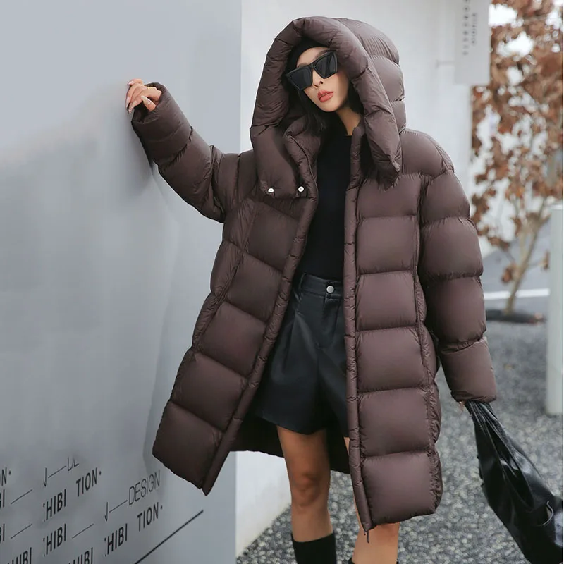 Winter Warm Capuchon Witte Eendendons Zeer Pluizige Vrouwen Donsjack 2025, Nieuwe Hoogwaardige Dikker Leisure Vrouwen Donsjack H502