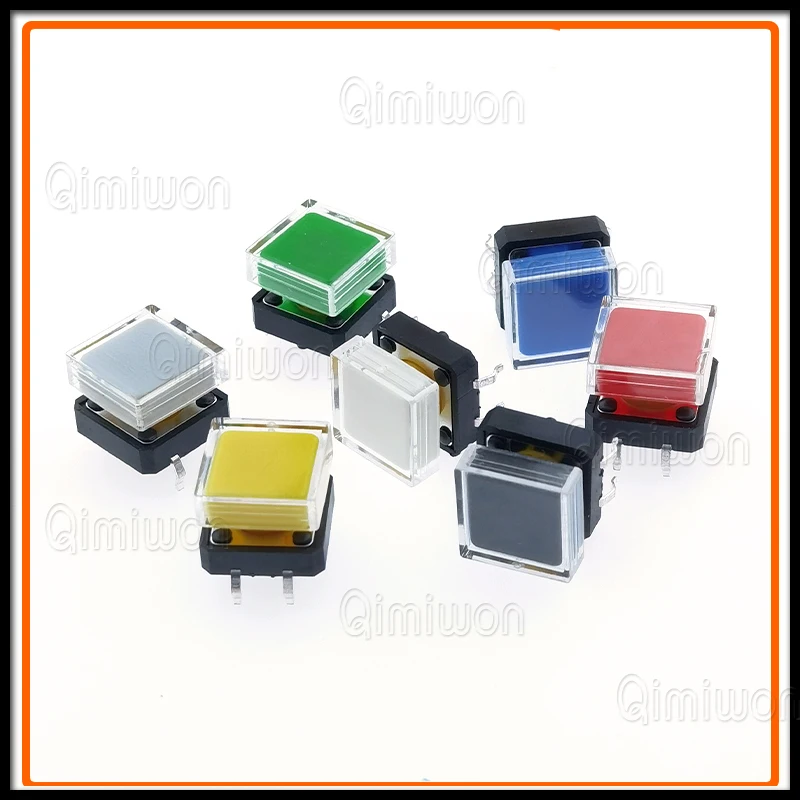 10pcs B3F Tactile Push Button Switch +A14 Color Hat 10pcs + Transparent Cap 10pcs Momentary Tact Touch Micro Switch 12*12*7.3mm