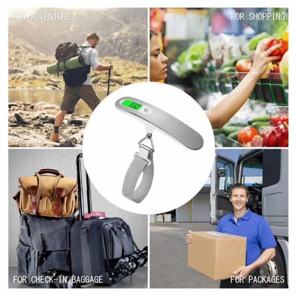 

Practical LCD Display Digital Luggage Scale Handheld High Precision Baggage Weight Scale Hanging Weight Balance Tool for Home