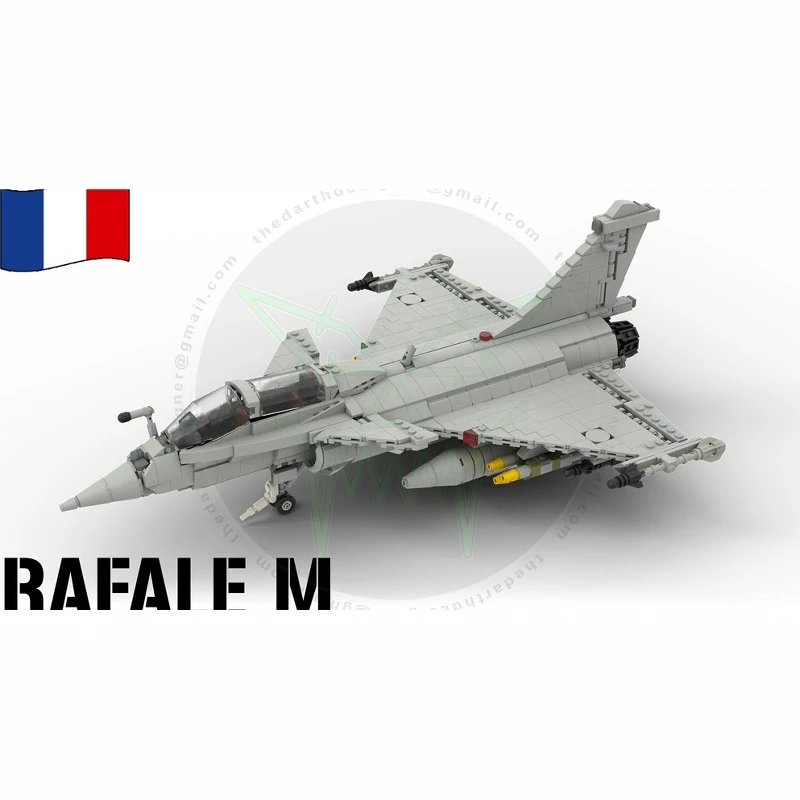 

MOC France Jet Fighter 1/35 Scale Military Aircraft Building Blocks Model Kit, Third Party Replica Collectible Gift for Adults
