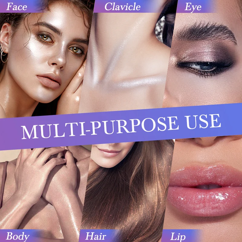 

Shimmer Glitter Mashed Potatoes Highlighter Shine Highlighter Contour and Glitter Body Natural Makeup Brighten Face Gel Mak S4L7