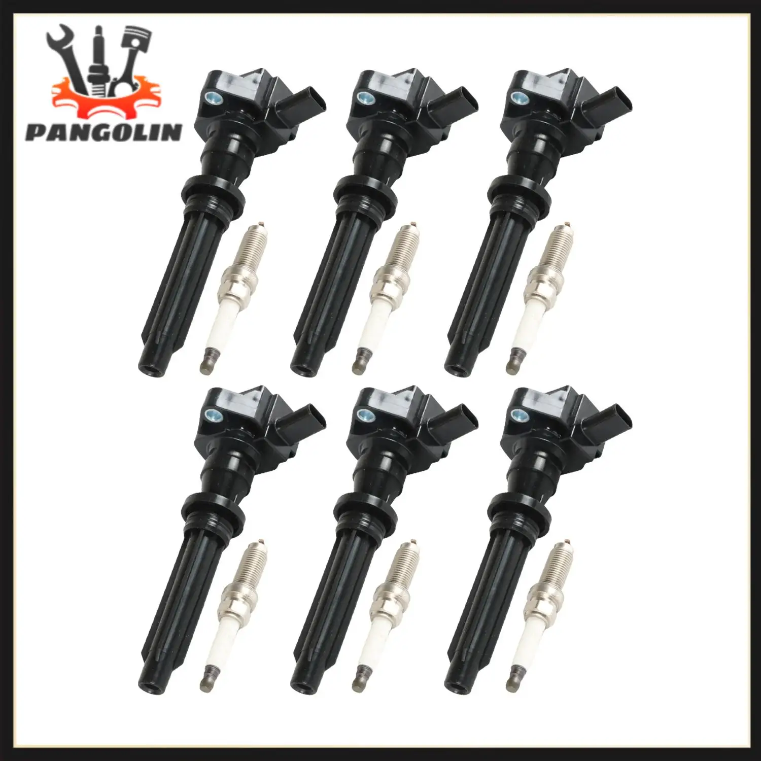 6pcs Ignition Coils+6pcs Iridium Spark Plug for 2014-2019 Land Rover UF730+93476 Wear Parts Ignition System Ignition Coil Parts