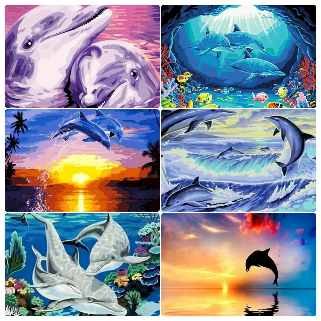 

DIY Dolphins Animal Jigsaw Puzzles for Adults Focus Enhancement Therapy Meaningful Retirement Gift Office Home Decor