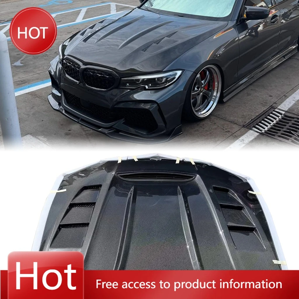 

M340i Капот из настоящего углеродного волокна с 3D рисунком для 3-й серии G20 G28 Крышка двигателя