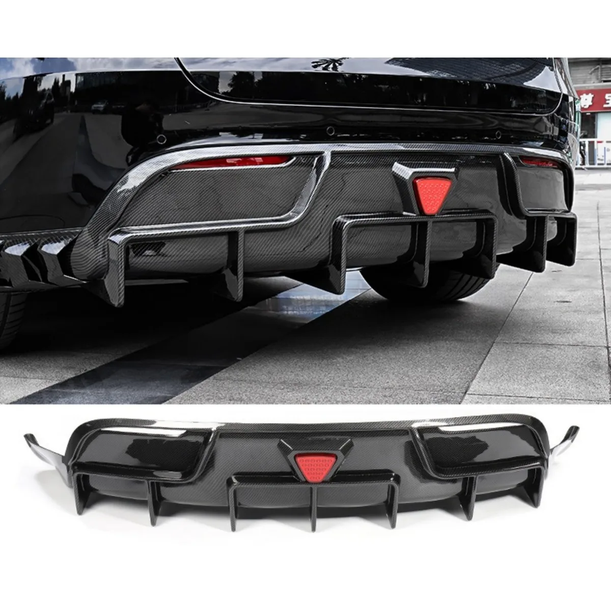 

For Tesla Model Y 2021 Car Rear Bumper Spoiler Lip Diffuser Modification Part Bumper Guard Protector Cover Car Accessories