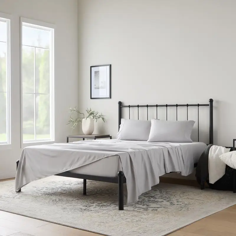 

90gsm Bamboo Queen Sheet Set in Charcoal Color for Comfortable Sleep