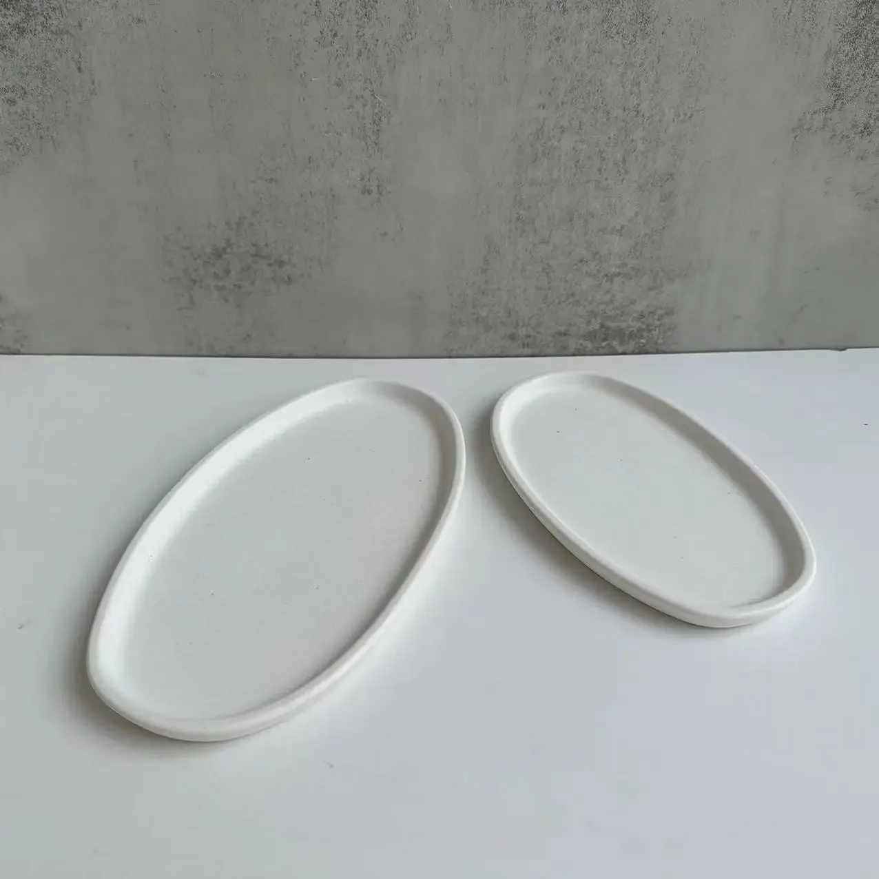Bandeja elíptica molde de silicone diy placa de armazenamento de gesso prato de jóias decoração de mesa ornamento resina epóxi molde artesanato