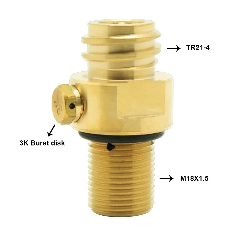 Brass M18X1.5 TR21-4 Soda Cylinder Valve Stream Adapter Connector for Filling Soda Tank