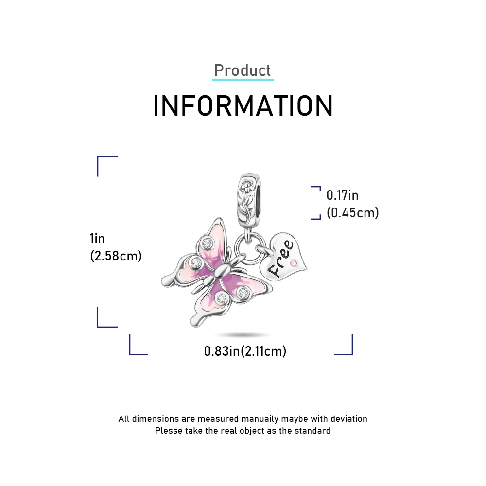 Ahthen 925 فضة رائجة البيع حبة الوردي فراشة حلم سحر صالح ثعبان سلسلة أساور القلائد للنساء صنع المجوهرات